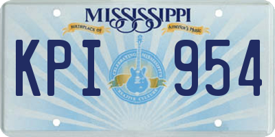 MS license plate KPI954