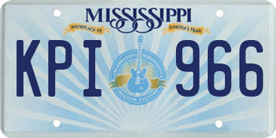 MS license plate KPI966