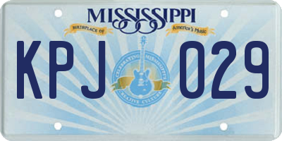 MS license plate KPJ029