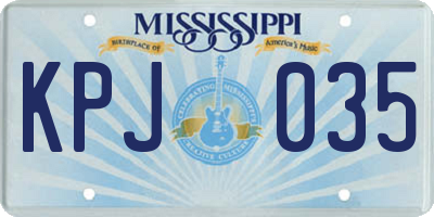 MS license plate KPJ035