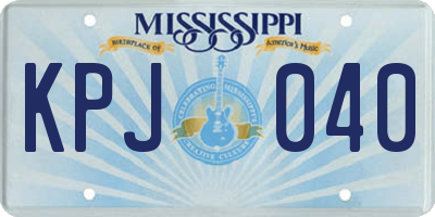 MS license plate KPJ040