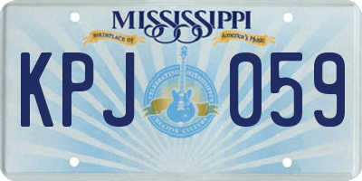 MS license plate KPJ059