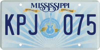 MS license plate KPJ075