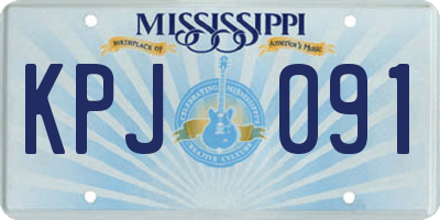 MS license plate KPJ091