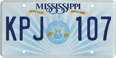 MS license plate KPJ107