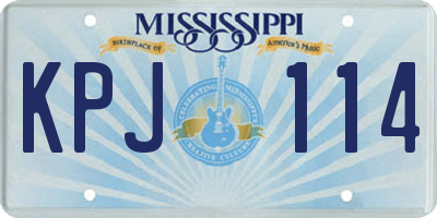MS license plate KPJ114