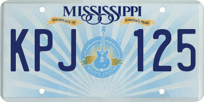 MS license plate KPJ125
