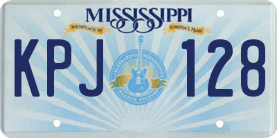 MS license plate KPJ128