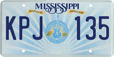 MS license plate KPJ135