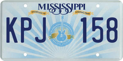 MS license plate KPJ158
