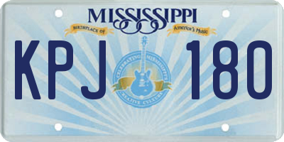 MS license plate KPJ180