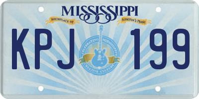 MS license plate KPJ199