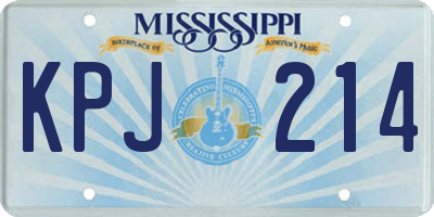 MS license plate KPJ214
