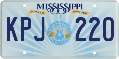 MS license plate KPJ220