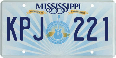 MS license plate KPJ221