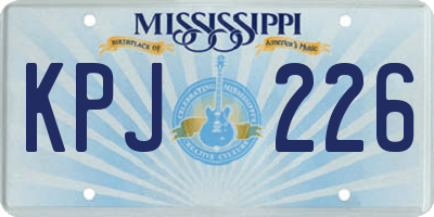 MS license plate KPJ226
