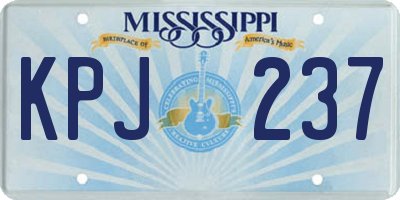 MS license plate KPJ237