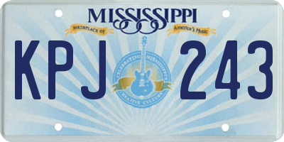 MS license plate KPJ243