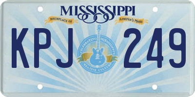 MS license plate KPJ249