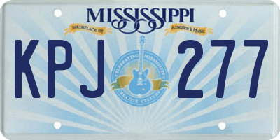 MS license plate KPJ277