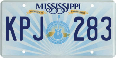 MS license plate KPJ283
