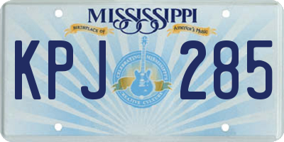 MS license plate KPJ285
