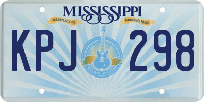MS license plate KPJ298