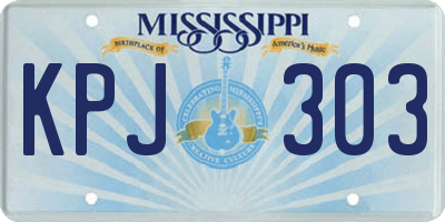 MS license plate KPJ303