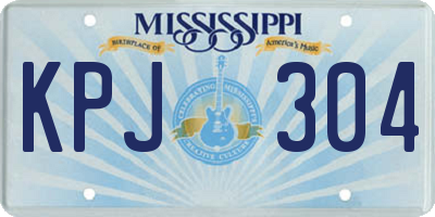 MS license plate KPJ304