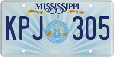 MS license plate KPJ305