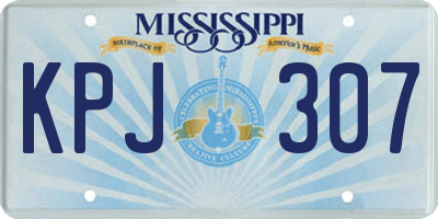 MS license plate KPJ307