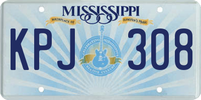 MS license plate KPJ308