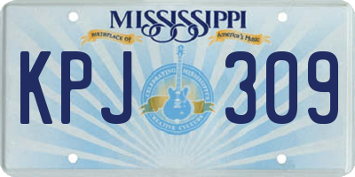 MS license plate KPJ309