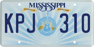 MS license plate KPJ310
