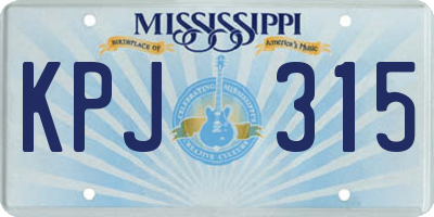 MS license plate KPJ315