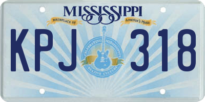 MS license plate KPJ318