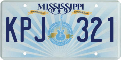 MS license plate KPJ321