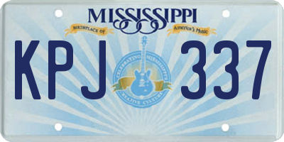 MS license plate KPJ337