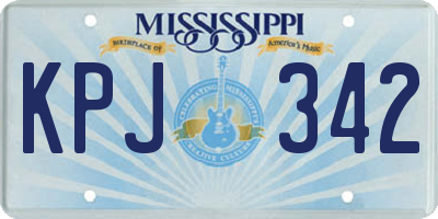 MS license plate KPJ342