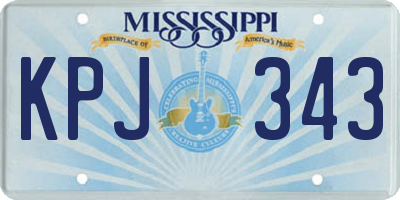 MS license plate KPJ343