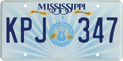 MS license plate KPJ347