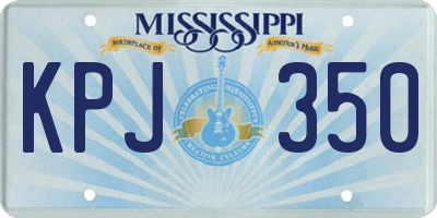 MS license plate KPJ350