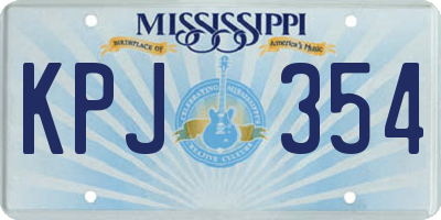 MS license plate KPJ354