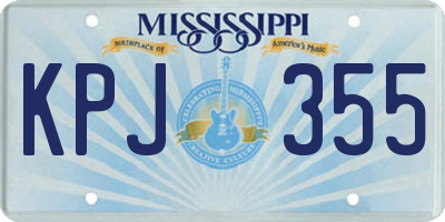 MS license plate KPJ355