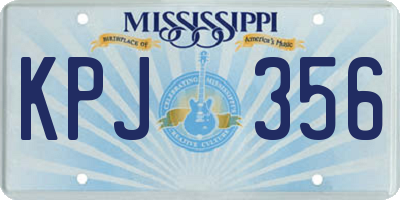 MS license plate KPJ356