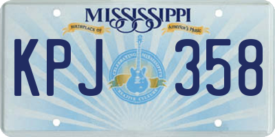 MS license plate KPJ358