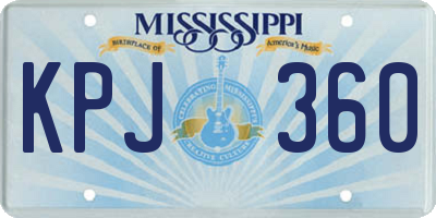 MS license plate KPJ360