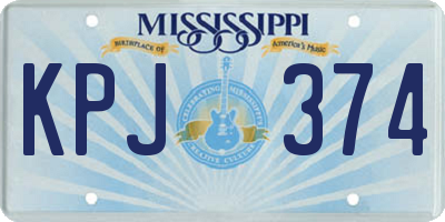 MS license plate KPJ374