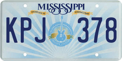 MS license plate KPJ378