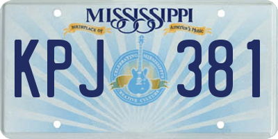 MS license plate KPJ381